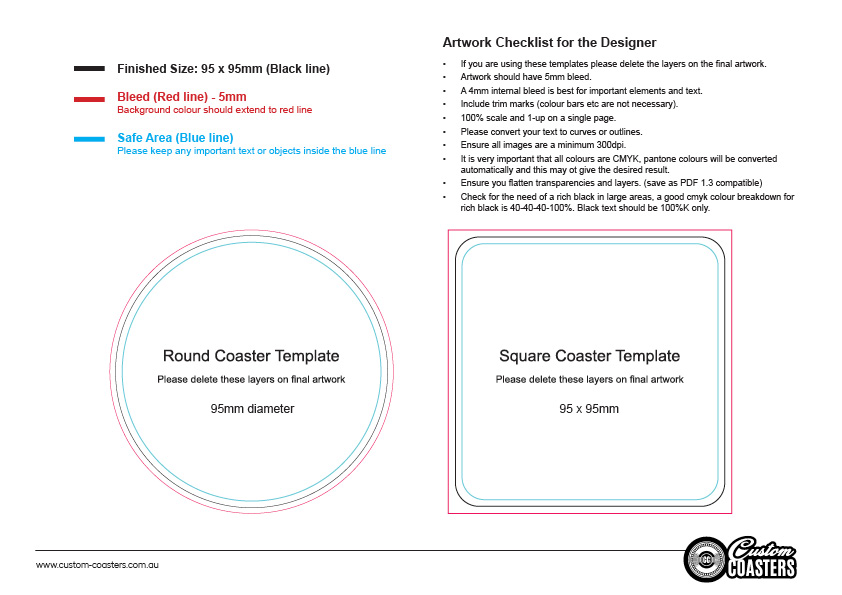 custom coasters template guidelines 2026