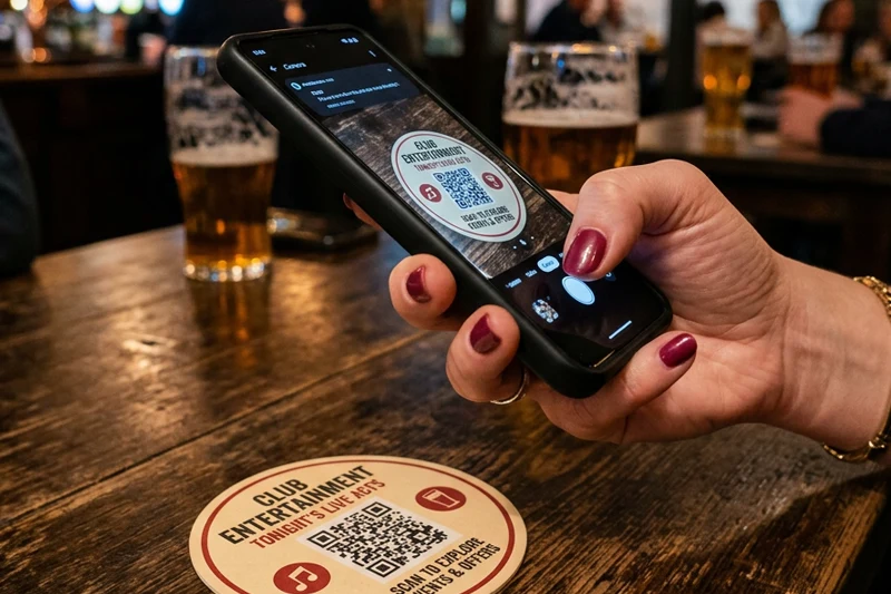 QR coaster promotion