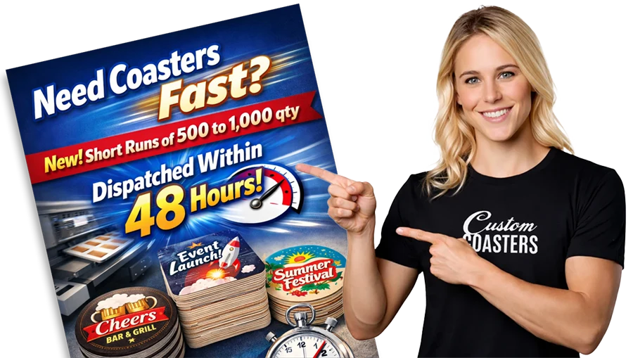 fast coaster printing service 48hrs