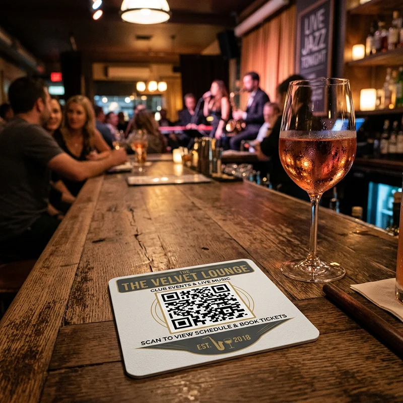 qr code beer coaster advertising