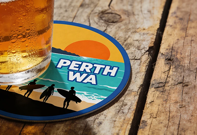 Custom printed beer coasters for pubs Perth