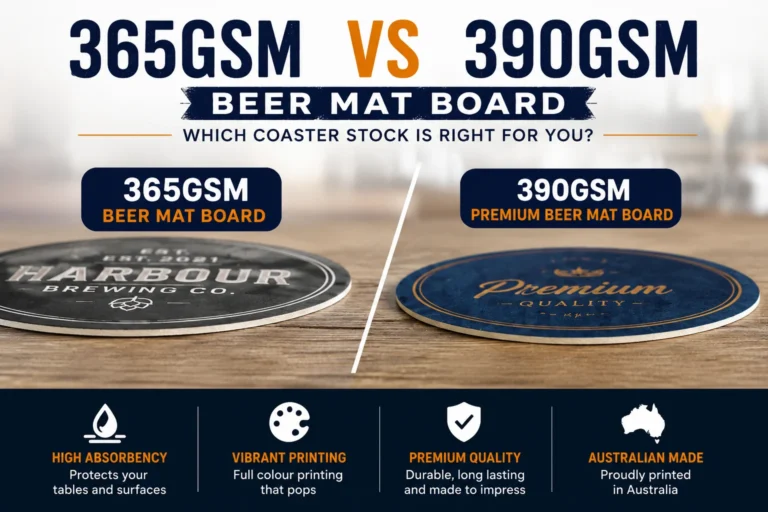 365gsm vs 390gsm beer mat board 1