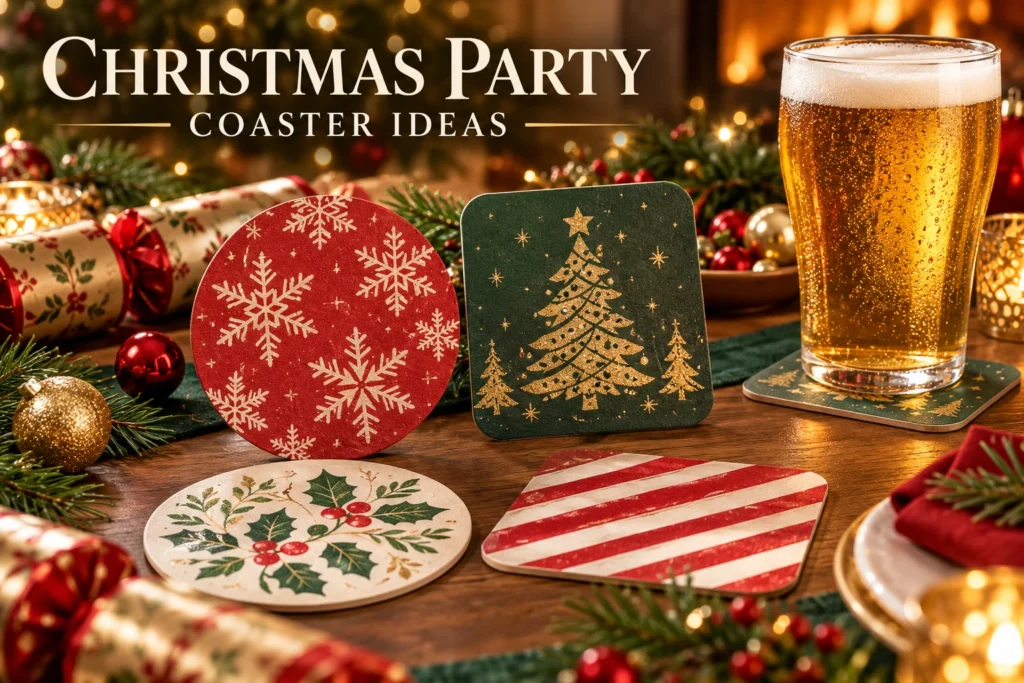 christmas party coaster ideas image